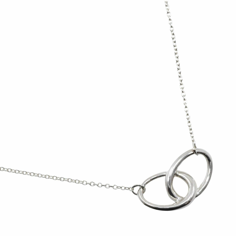 Tiffany Co Double Loop Necklace Elsa Peretti Sterling Silver